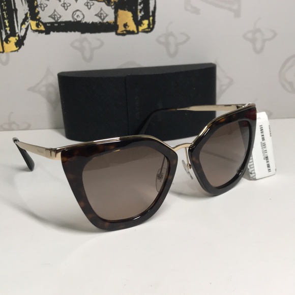 New Authentic Prada PR53S 2AU-3D0 – Havana Brown Gradient Cat-Eye Sunglasses main image 13